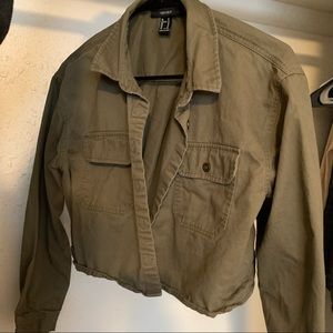 Medium Green cropped jacket from Forever 21